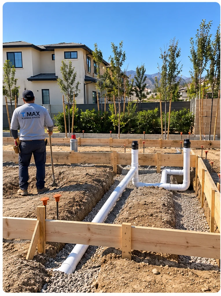 New construction copper and drain rough plumbing by T-MAX